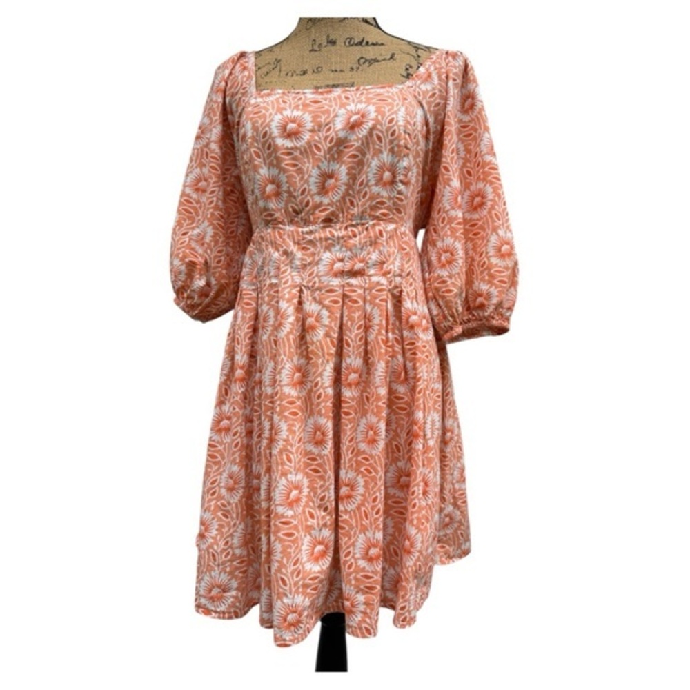 Madison Mathew’s Floral Orange Dress Sz L
